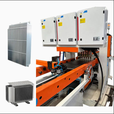 Linha de produção de radiadores de radiadores de transformadores PLC Painel de controle de aço Linha de produção de radiadores de radiadores Alta automação com servomotores Soldadura de pontos de galpão multi-cabeça