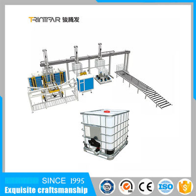linha de produção tubular de aço inoxidável do recipiente de Ibc da máquina de solda automática do quadro da gaiola de 1000L IBC