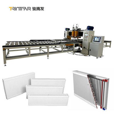 Linha da máquina de solda automática do painel da aleta do transformador para o radiador
