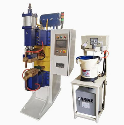 Máquina de soldagem por projeção com transportador acionado por parafuso de 50KVA de potência nominal. Produção de fábrica e venda direta.