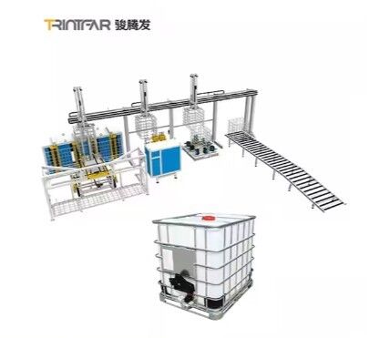 Linha de produção de barril de tonelada IBC (equipada com máquina de dobra) totalmente automatizada / guia de operação automatizada / linha de produção de barril de tonelada totalmente automática / equipamento de produção e vendas diretas da fábrica