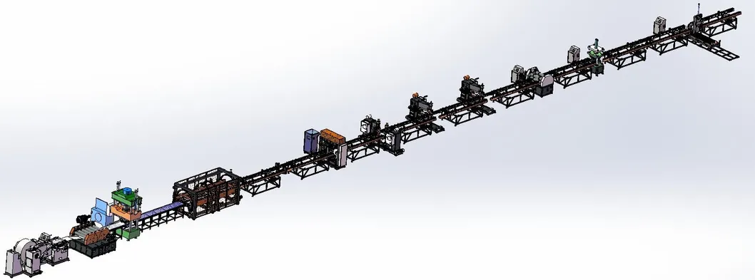 Linha de produção automática de barbatanas de dissipadores de calor de transformadores 1